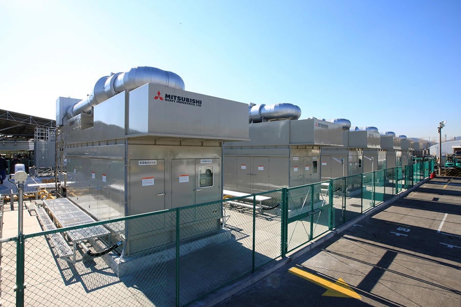 Gas engine generator sets in MHIET’s Sagamihara Plant