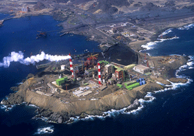 Guacolda's coal-fired power generation plant in Chile