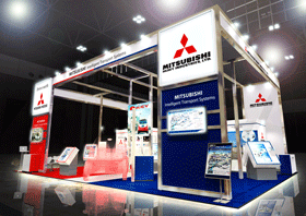 [MHI's exhibition booth (image rendering)]