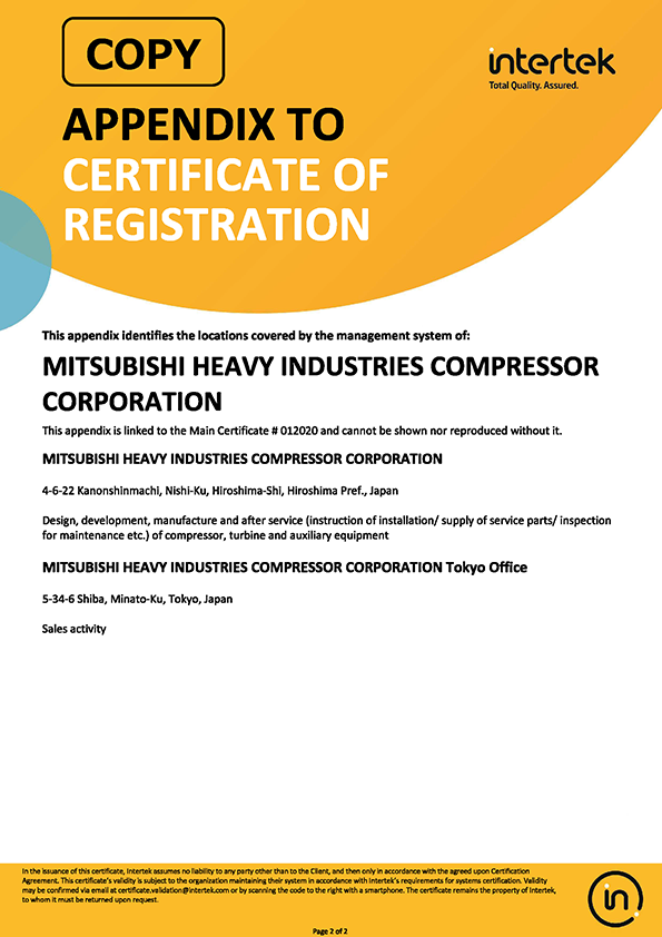 COPY APPENDIX TO CERTIFICATE OF REGISTRATION