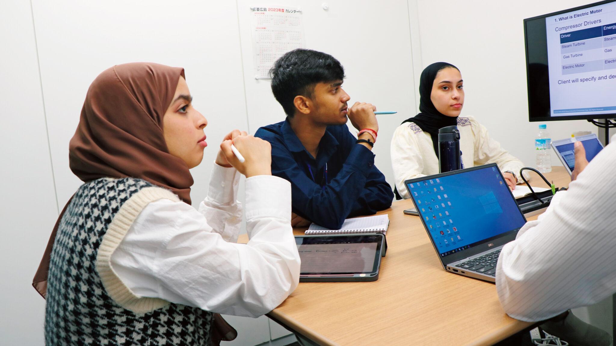 Students giving it their all during the internship