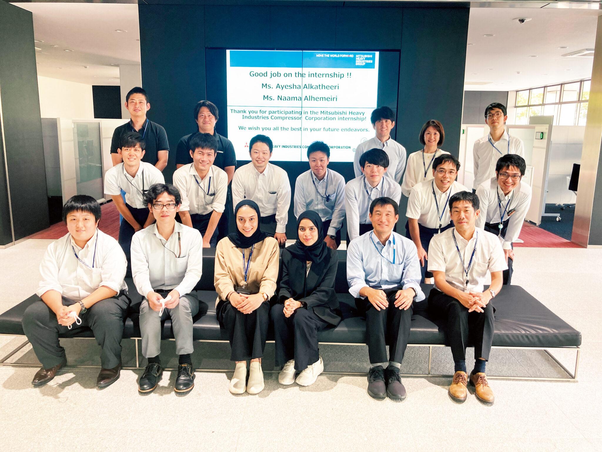The interns with their departments