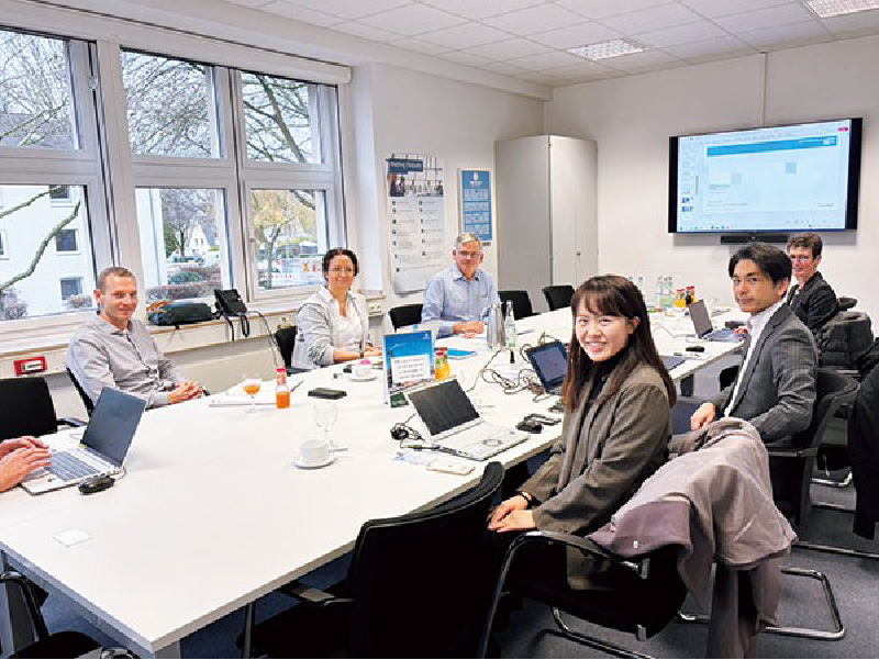 A meeting with customers