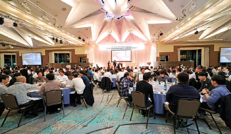 The banquet hall was reserved for the event, with a full-course meal and free-flowing drinks.