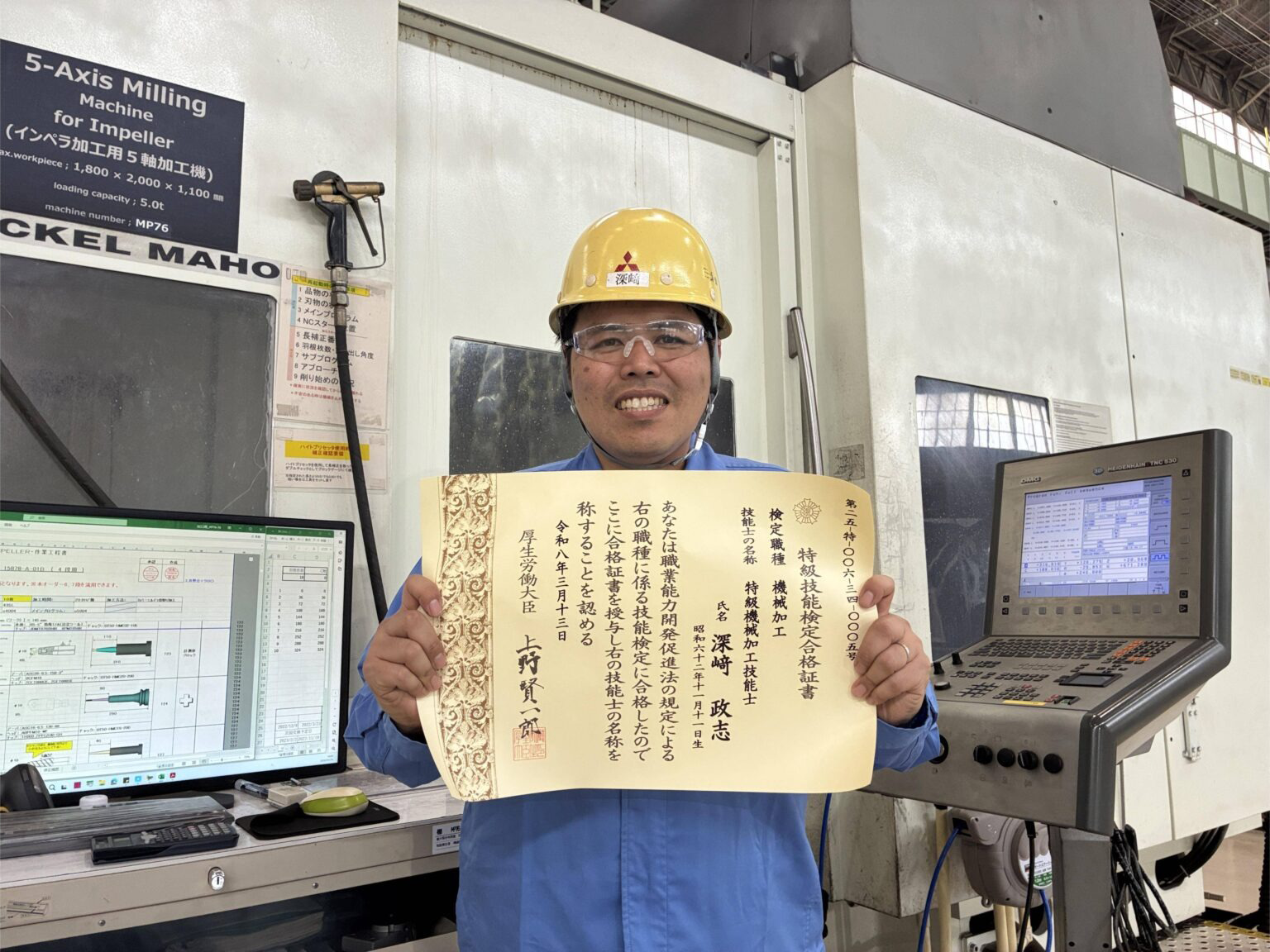Fukazaki with certificate
