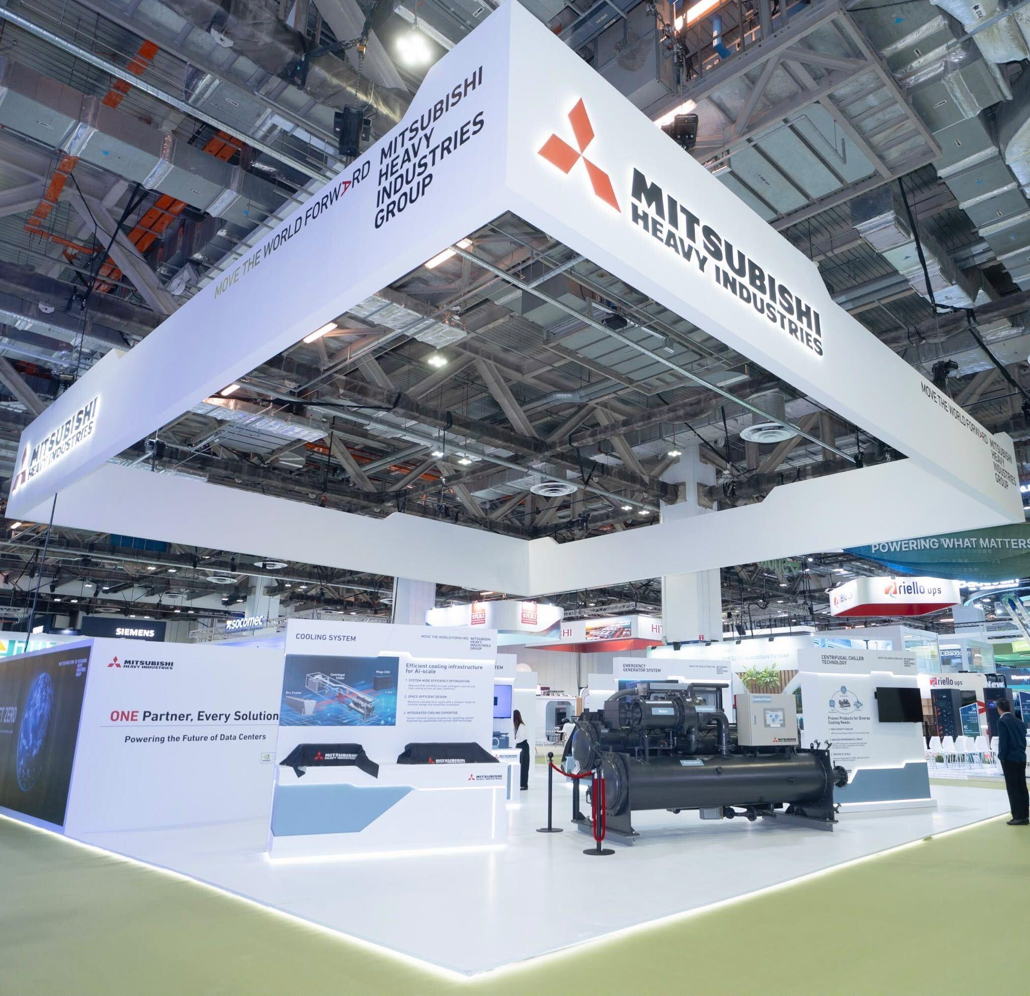 MHI Group booth showcasing power, cooling and data center solutions at DCWA 2026