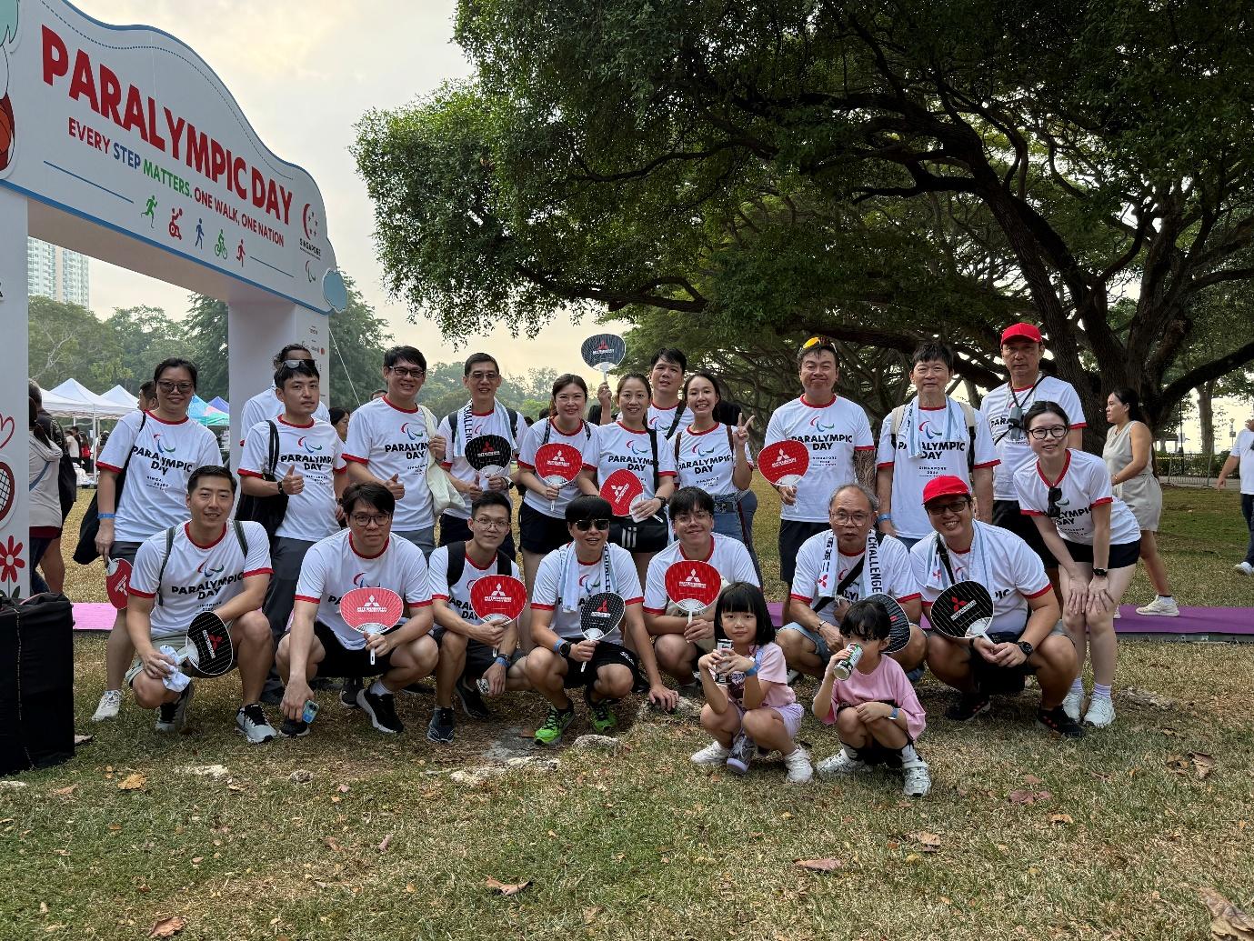MHI-ESA employees and families at the Paralympic Day Walk event entrance