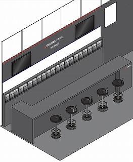 MHI-MME booth with bar counter