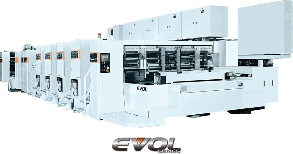 Photograph of the latest EVOL box making machine