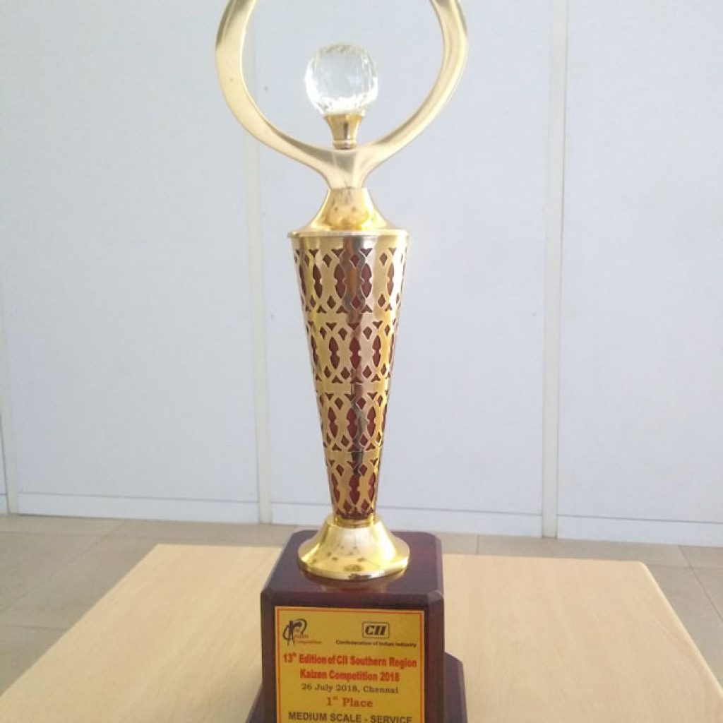 Award for First Prize in Southern Region Kaizen competition – 2018 at Chennai