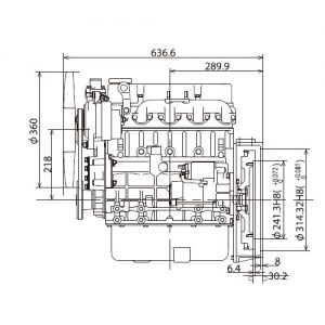 Interior parts drawing of Diesel Engine S4L2-T