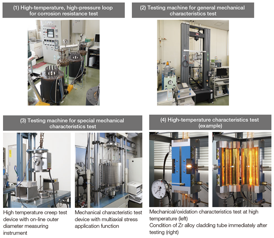 Fuel cladding tube material related test devices