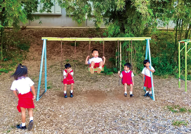 Children on swings donated to their school. Making school fun has also brought about positive change in their approach to study. Children on swings donated to their school. Making school fun has also brought about positive change in their approach to study.