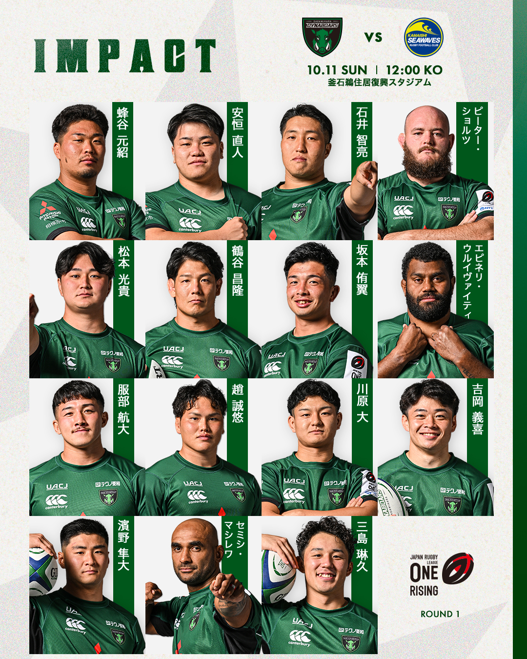 試合メンバー(インパクト)
