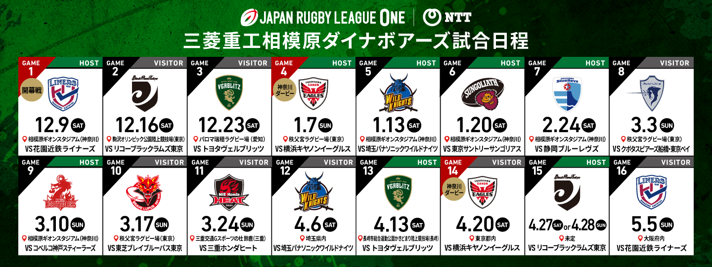 NTTジャパンラグビーリーグワン2023-24試合日程