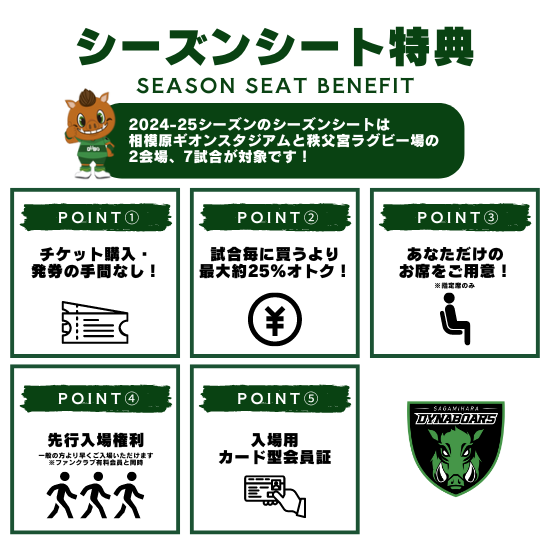 シーズンシート特典2024-25