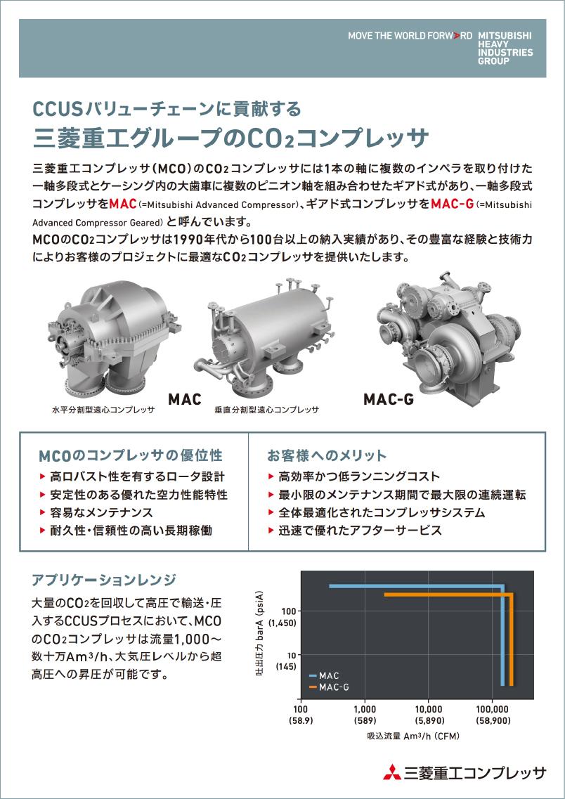 CCUSバリューチェーンに貢献する 三菱重工グループのCO2コンプレッサ