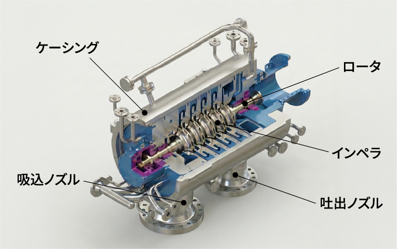 一軸多段コンプレッサの構造