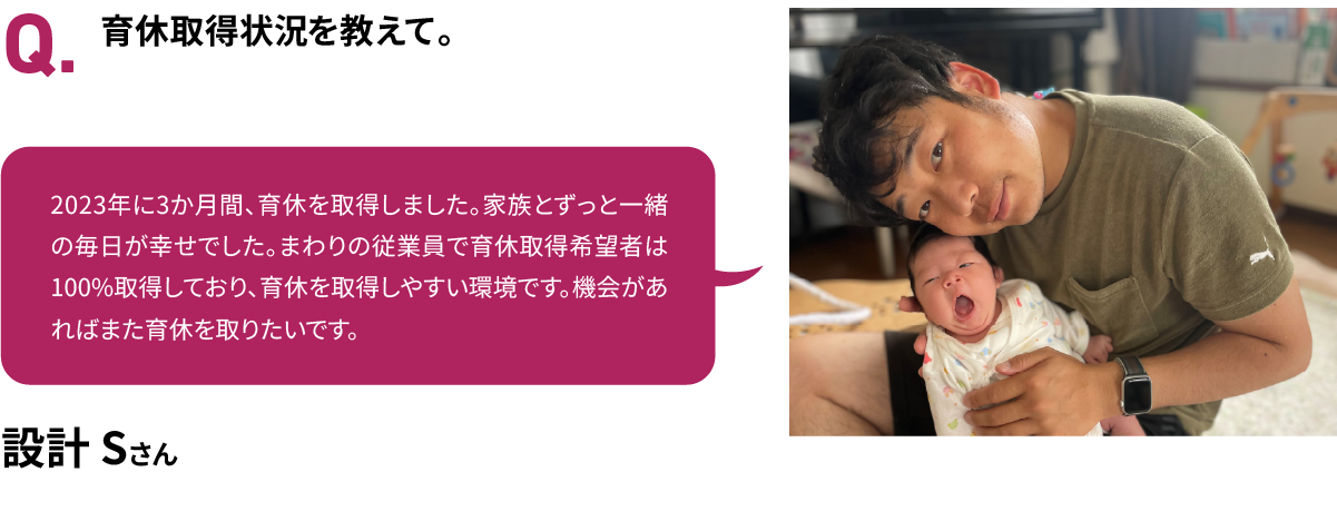 育休取得状況を教えて。