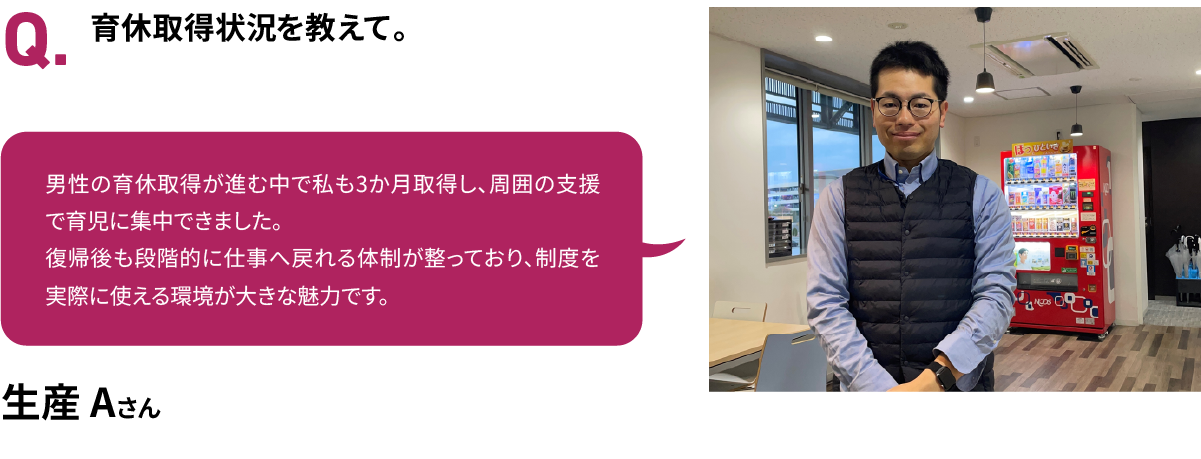 育休取得状況を教えて。