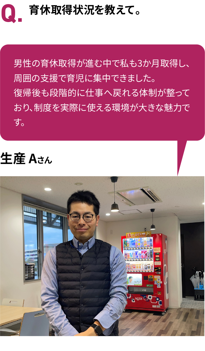 育休取得状況を教えて。