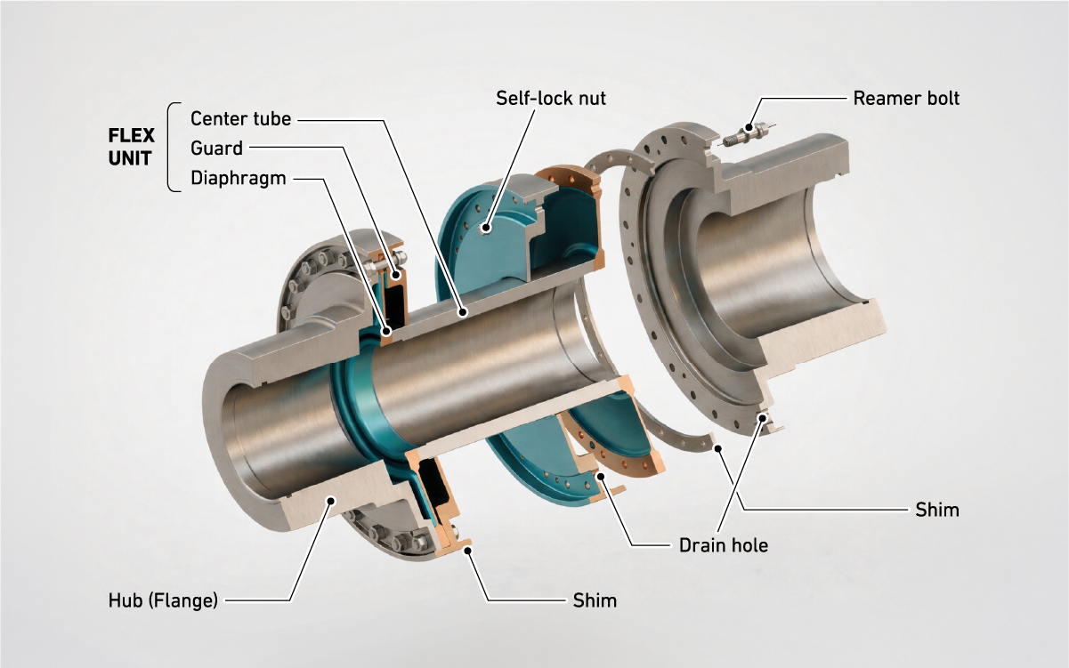 TYPICAL CONSTRUCTIONS OF DIAPHRAGM COUPLING