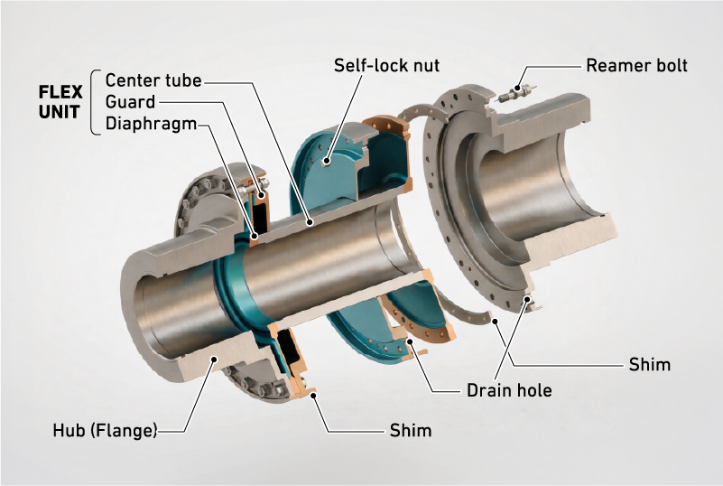 TYPICAL CONSTRUCTIONS OF DIAPHRAGM COUPLING