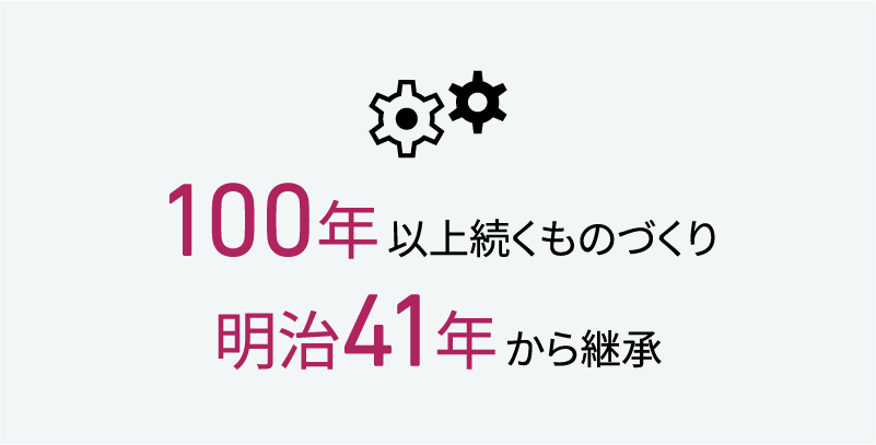 100年以上続くものづくり 明治41年から継承
