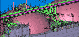 LNG船総合配管(3D)例