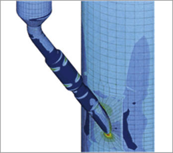 圧力容器配管接続部の変形応力解析