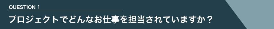 QUESTION 1　プロジェクトでどんなお仕事を担当されていますか？