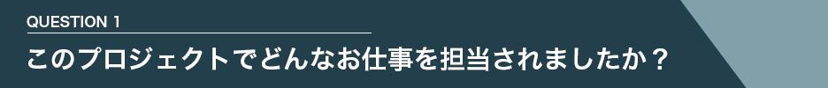 QUESTION 1　このプロジェクトでどんなお仕事を担当されましたか？