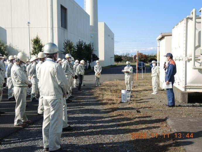 避難後の消防職員による講評