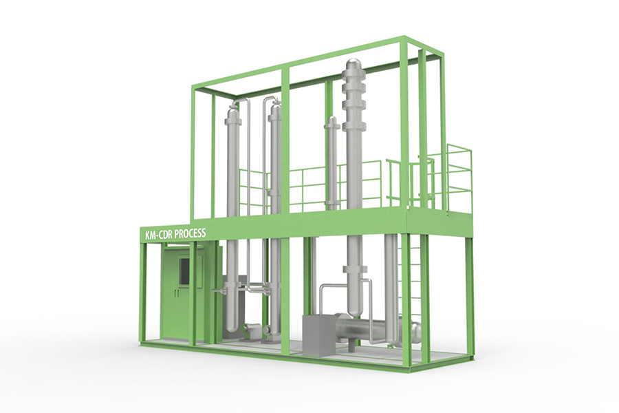 The Kansai Mitsubishi Carbon Dioxide Recovery KM CDR Process is installed in 13 commercial plants around the world. (Graphic courtesy of MHI)