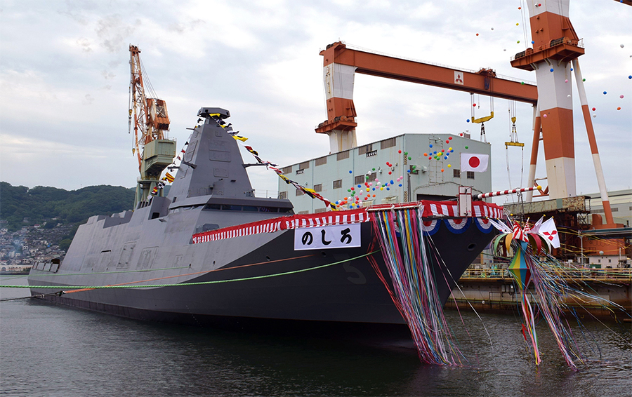 三菱重工 | 防衛省向け3,900トン型護衛艦「のしろ」の命名・進水式を長崎で実施