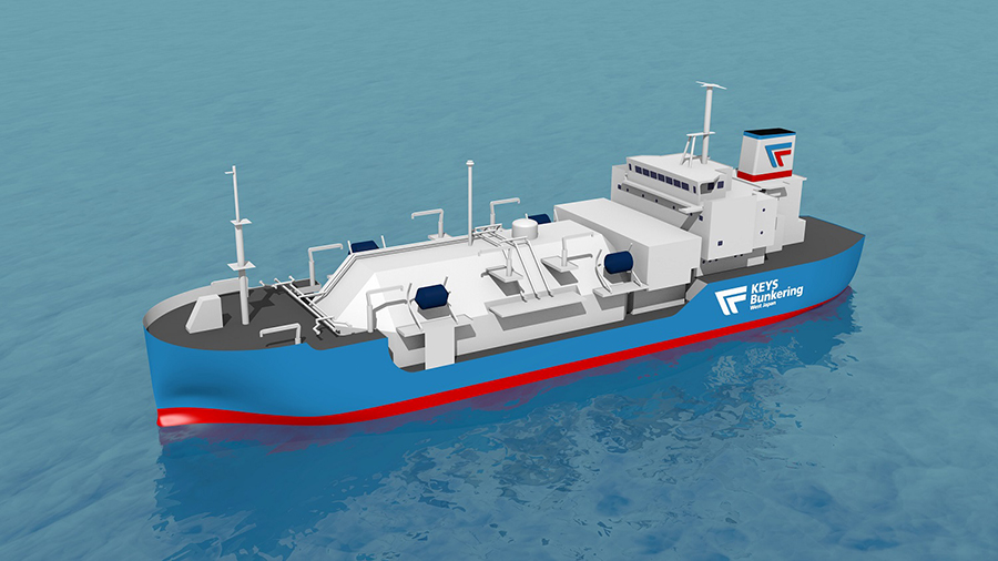 LNG燃料バンカリング船のイメージ図