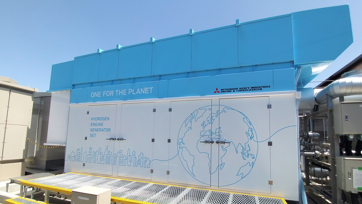 MHIET、6気筒500kWクラスの水素エンジン発電セットで定格出力を達成