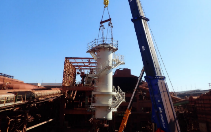 筒身ブロック上架状況