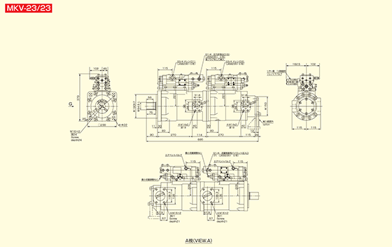 MKV-23KE/23HEの寸法図