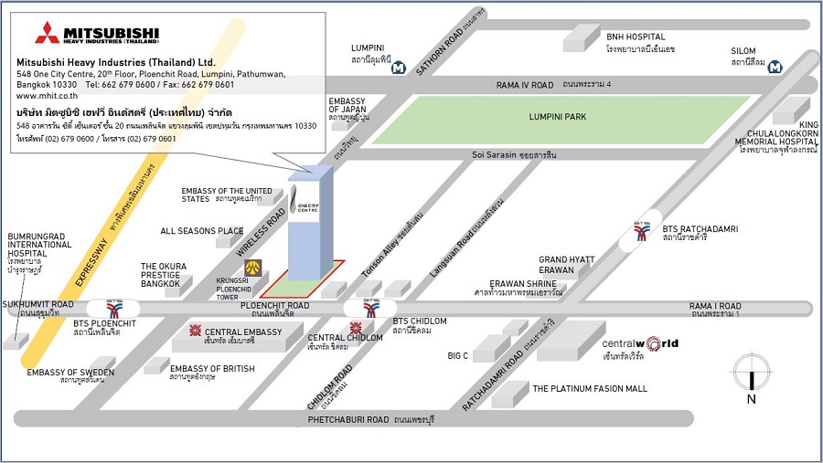 Mitsubishi Heavy Industries in THAILAND Map