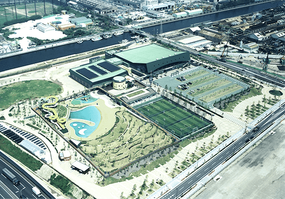 Photograph of project activities to develop the Hyogo Prefectural Amagasaki Forest Central Green Space Sports Health Promotion Facilities