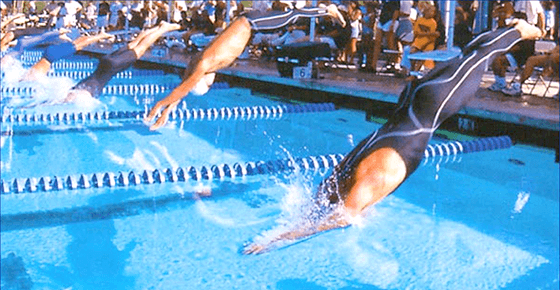 Photograph of a floor conversion system for swimming pools (for synchronized swimming, diving, competition swimming, and public swimming)