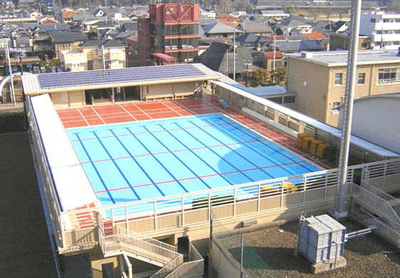 Photograph of Notre Dame Elementary School 50th Anniversary Memorial Pool (floor conversion system for swimming pools)