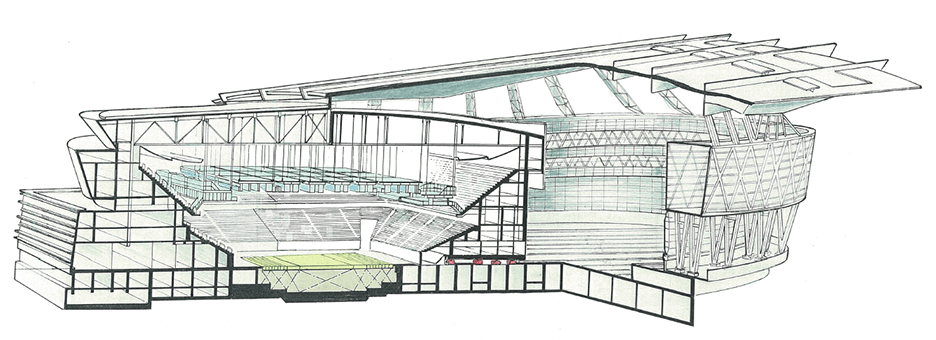 Illustration of the internal structure of SAITAMA SUPER ARENA