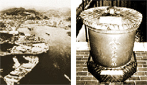 左:長崎造船所 右:三菱マークの起源