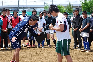 伊達市 聖光学院高校での高校生向けラグビー教室