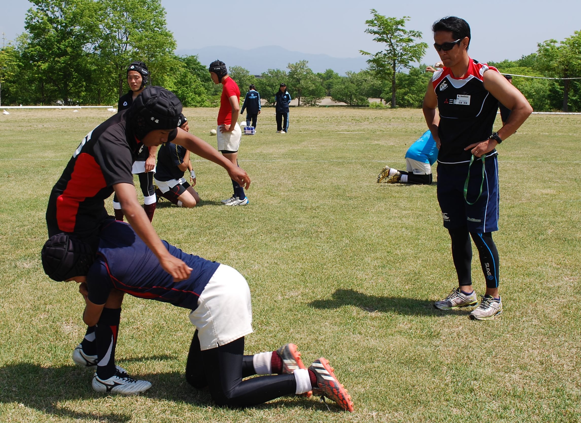 タグラグビーを楽しむ子供達