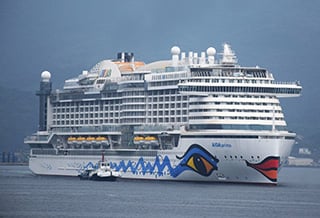 The first next-generation cruise ship for AIDA Cruises currently under construction at MHI's Nagasaki Shipyard & Machinery Works