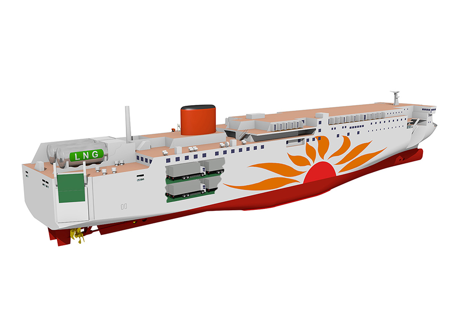 Conceptual rendering of the LNG-fueled ferry