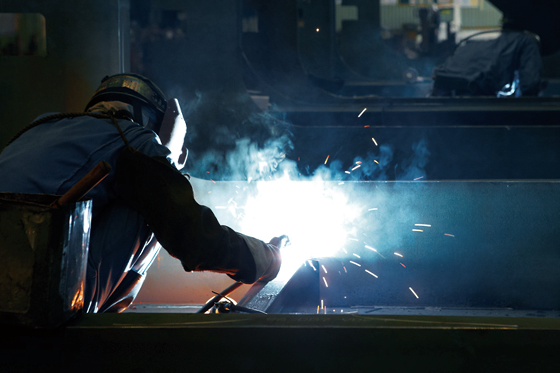 Welding plays an indispensable role in the assembling steel plates into blocks and in the erection of these blocks in the building berth.
